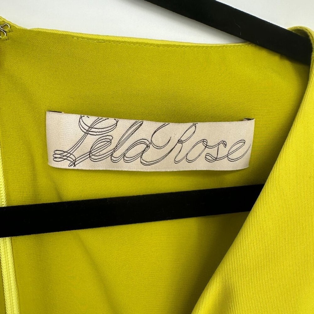 Lela‎ Rose Knot Front Peplum Sleeveless Sheath Dress Yellow Size 2 - Picture 7 of 10